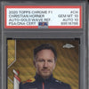 Christian Horner 2020 Topps Chrome F1 Gold Wave Refractor Auto 5/50 PSA 10/10