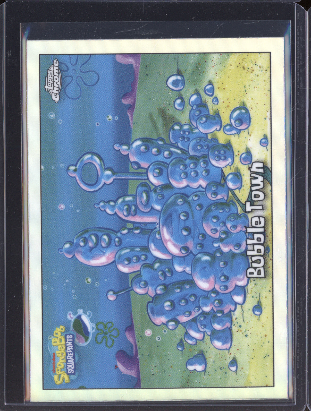 2025 Topps Chrome 25th Anniversary SpongeBob 118 Bubble Town Refractor