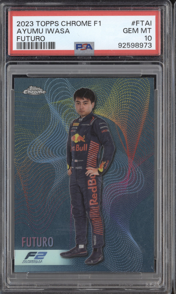 Ayumu Iwasa 2023 Topps Chrome F1 FT-AI Futuro PSA 10