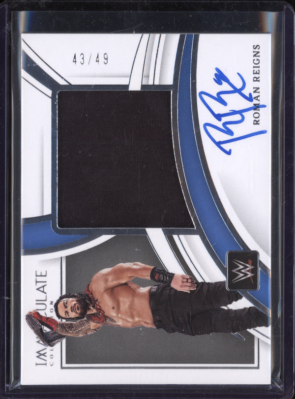 Roman Reigns 2022 Panini Immaculate PM-RRN Premium Memorabilia Auto 43/49