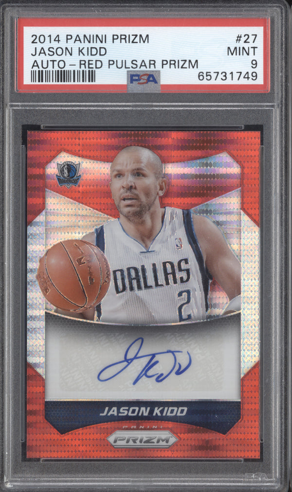 Jason Kidd 2014-15 Panini Prizm 27 Auto Red Pulsar 89/99 PSA 9