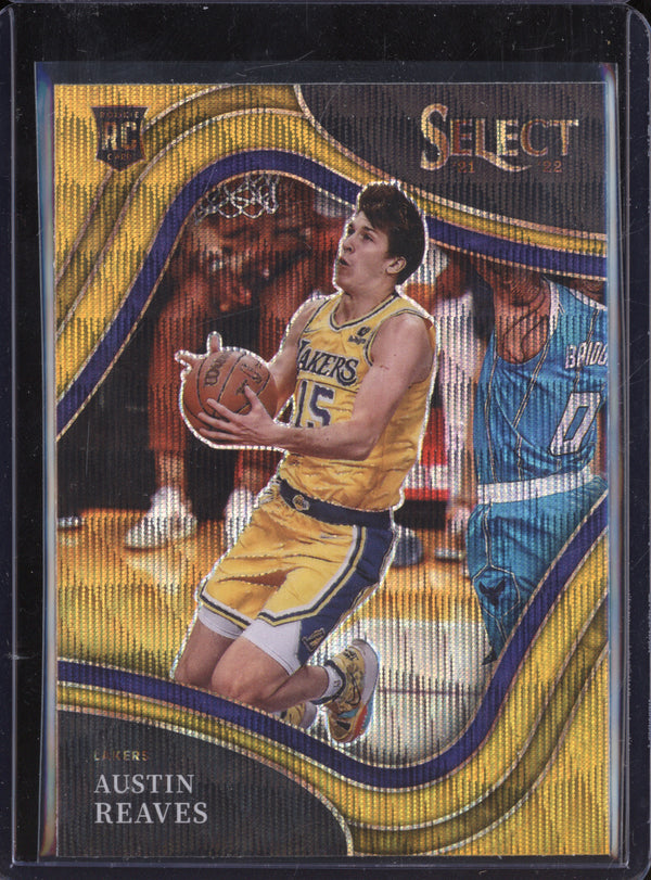 Austin Reaves 2021-22 Panini Select 248 Gold Wave Courtside RC