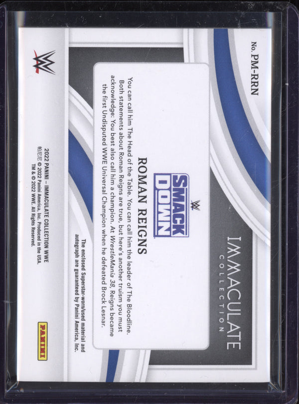 Roman Reigns 2022 Panini Immaculate PM-RRN Premium Memorabilia Auto 43/49