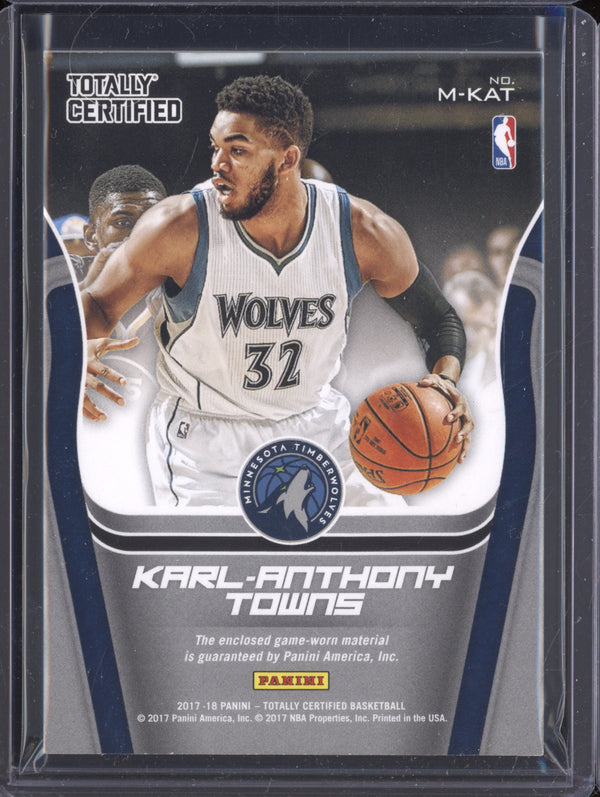 Karl-Anthony Towns 2017-18 Panini Totally Certified M-KAT Materials Green 2/5