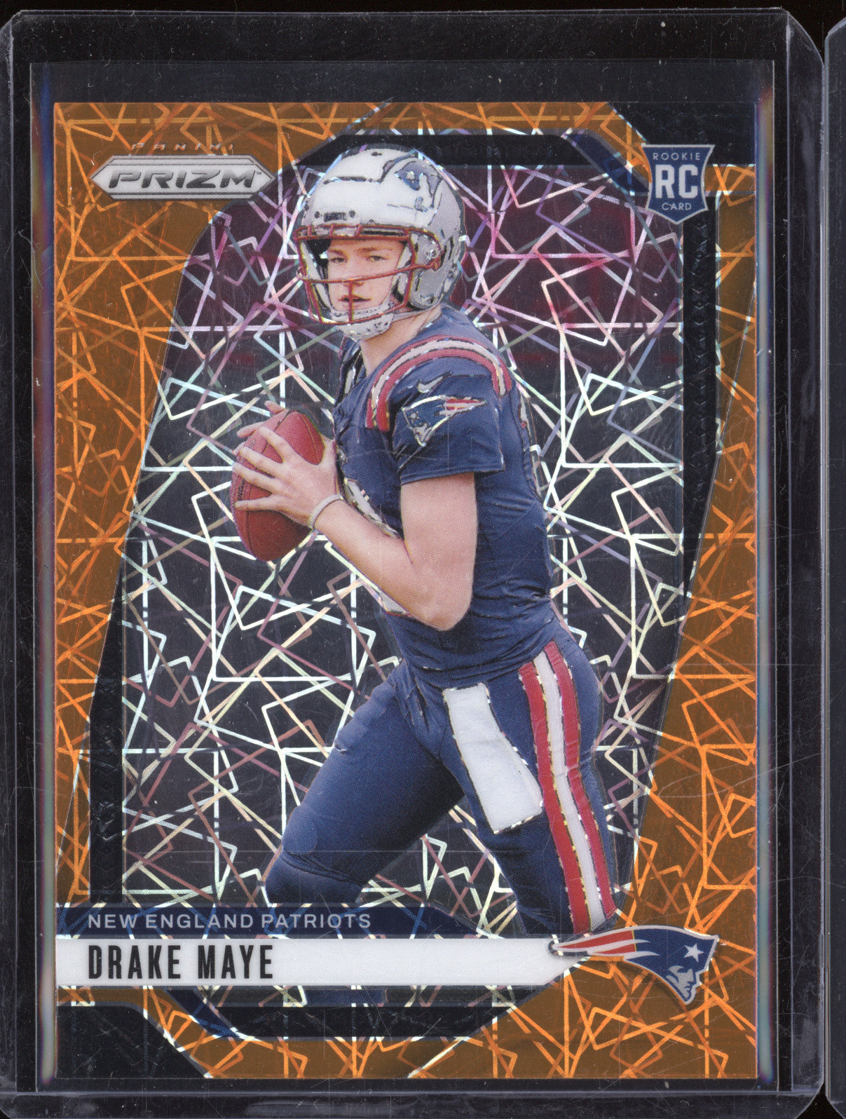 2024 Panini Prizm Football 329 Drake Maye Orange Lazer RC