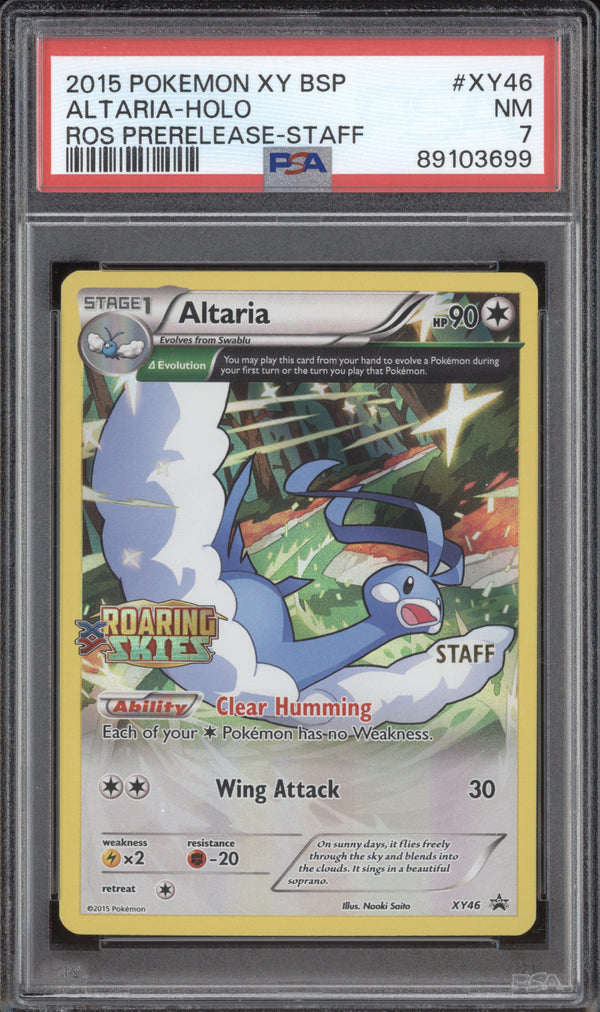 Altaria Holo 2015 Pokemon Roaring Skies XY46 Prerelease Staff Promo PSA 7