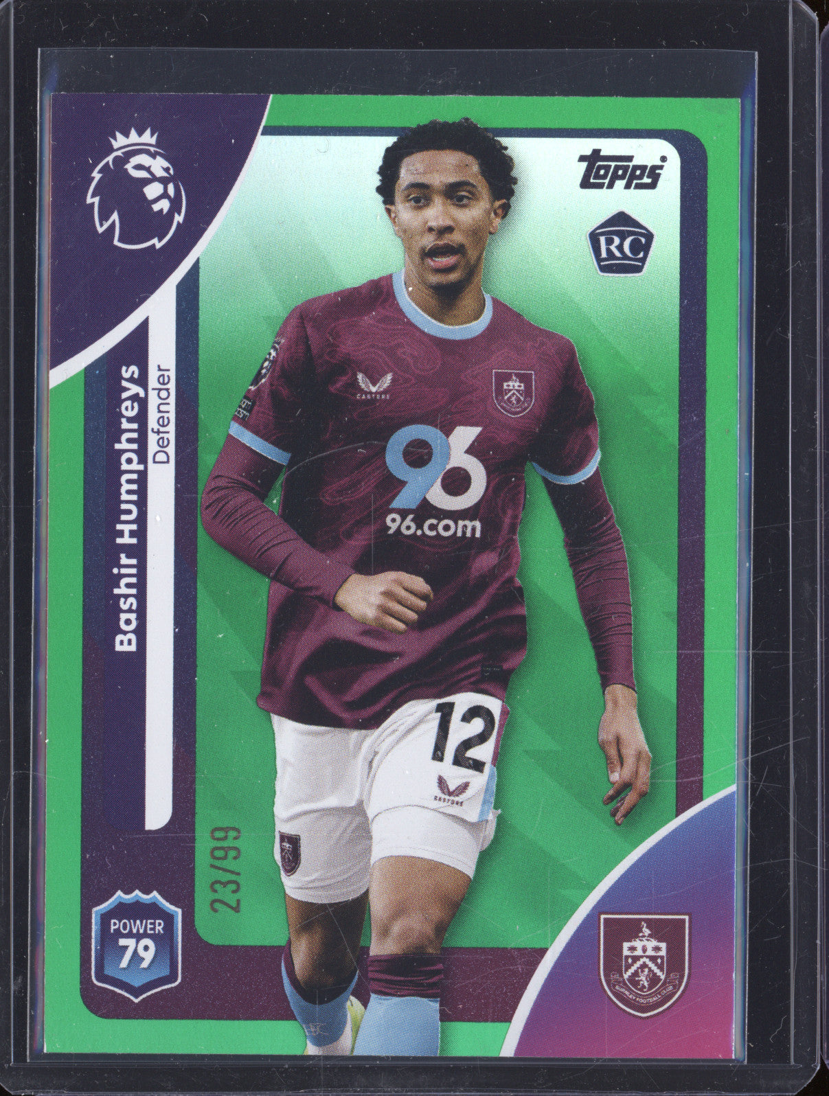 Bashir Humphreys 2025-26 Topps Premier League 310 Green RC 23/99