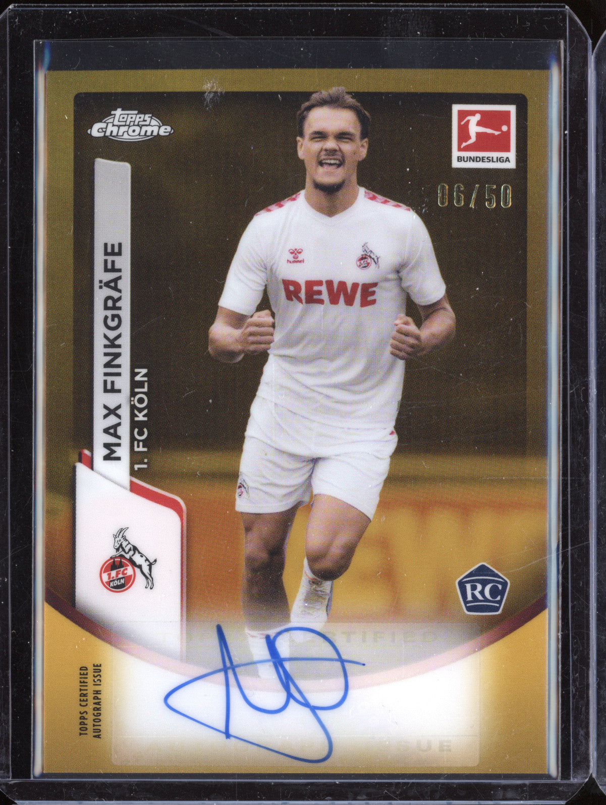Max Finkgrafe 2023-24 Topps Chrome Bundesliga BCA-MF Chrome Auto Gold RC 6/50