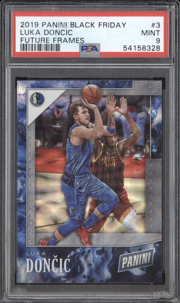 Luka Doncic 2019 Panini Black Friday 3 Future Frames 19/99 PSA 9