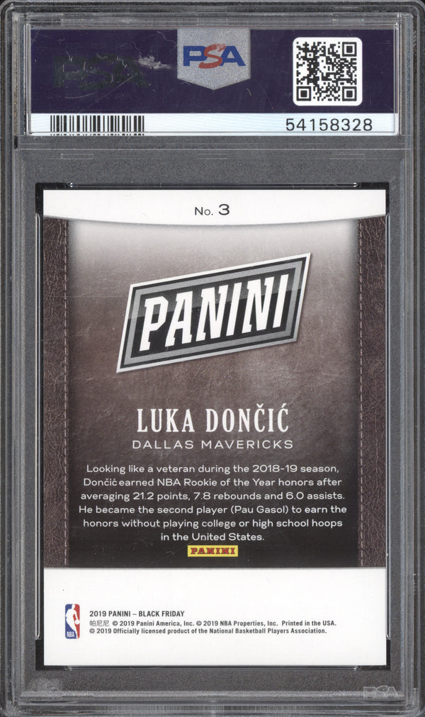 Luka Doncic 2019 Panini Black Friday 3 Future Frames 19/99 PSA 9