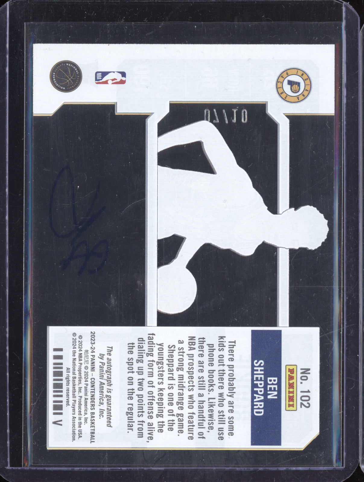 Ben Sheppard 2023-24 Panini Contenders 102 Rookie Ticket Clear Gold RC 7/10