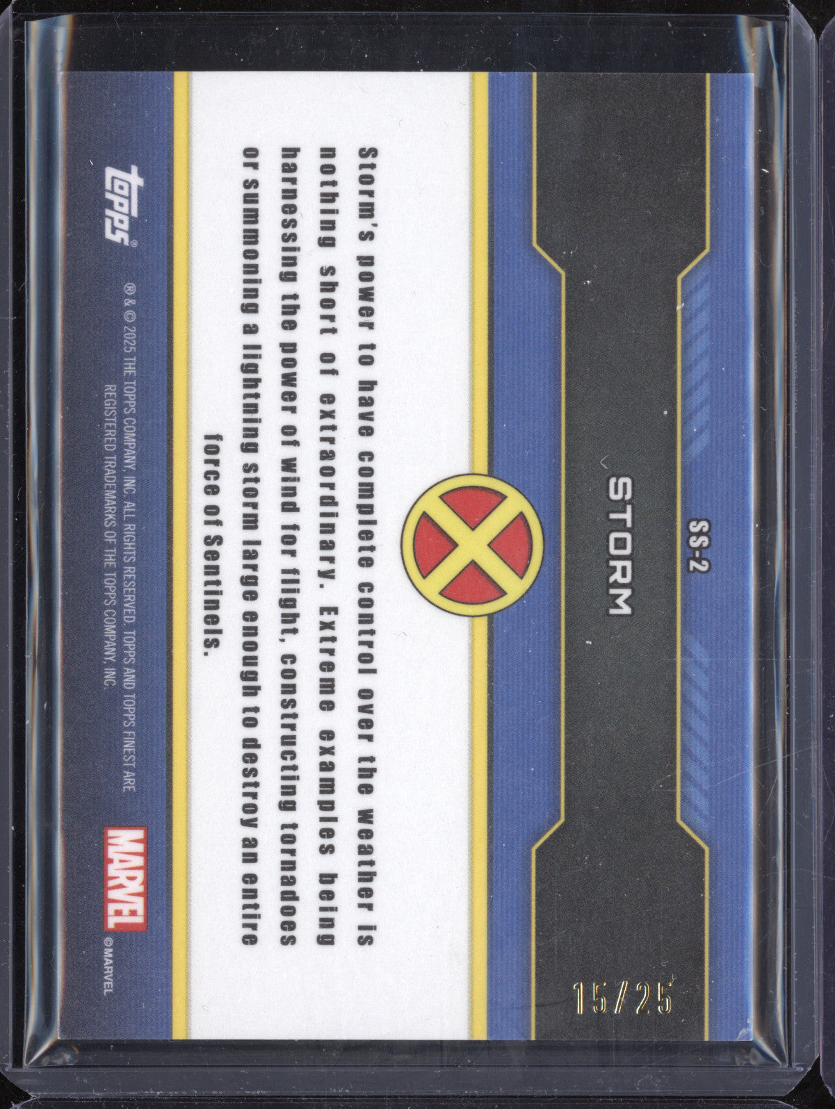 Storm 2024 Topps Finest X-Men 97 SS-2 Sentinel Scan Orange 15/25