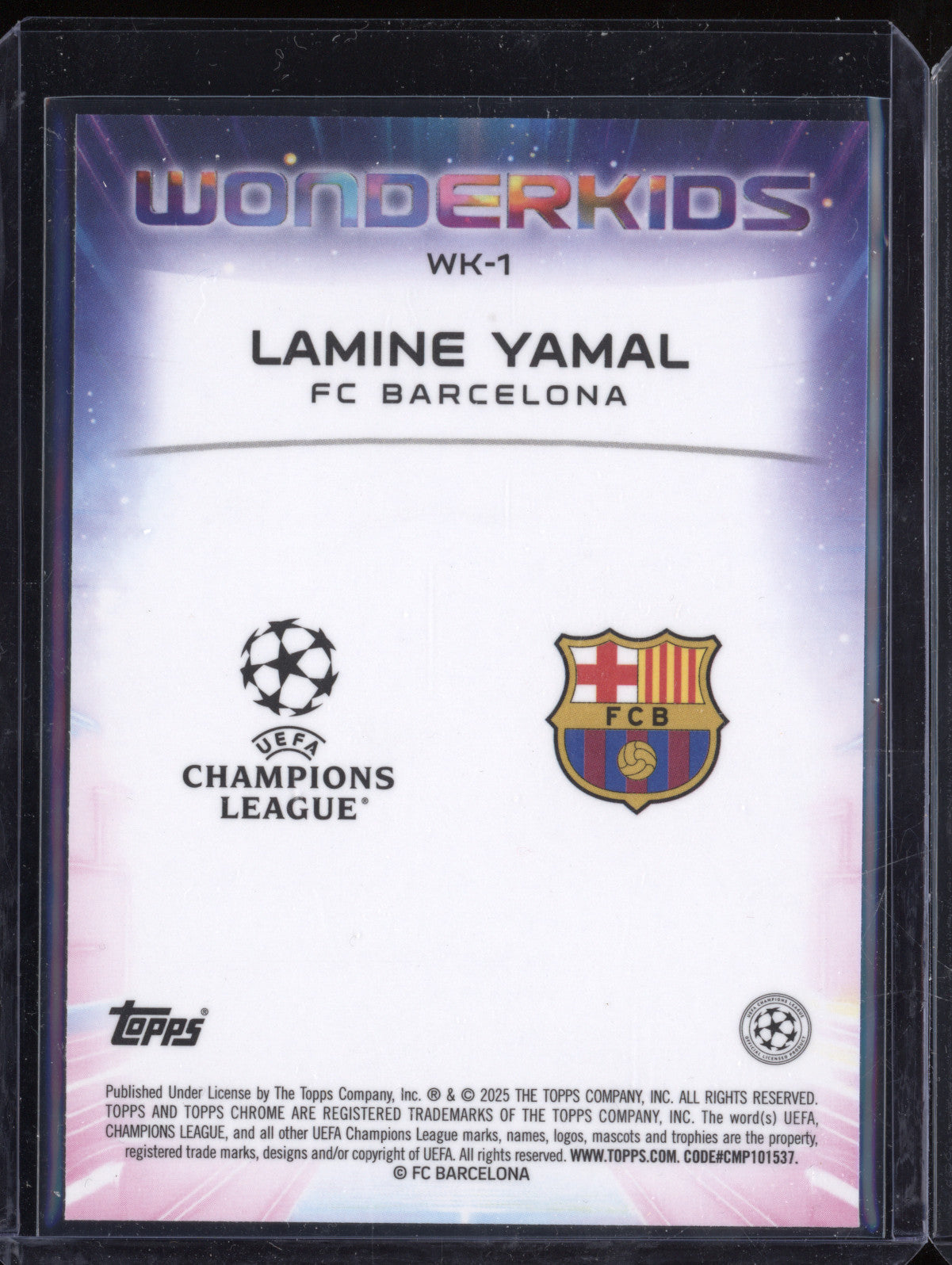 Lamine Yamal 2024-25 Topps Chrome WK-1 Wonderkids