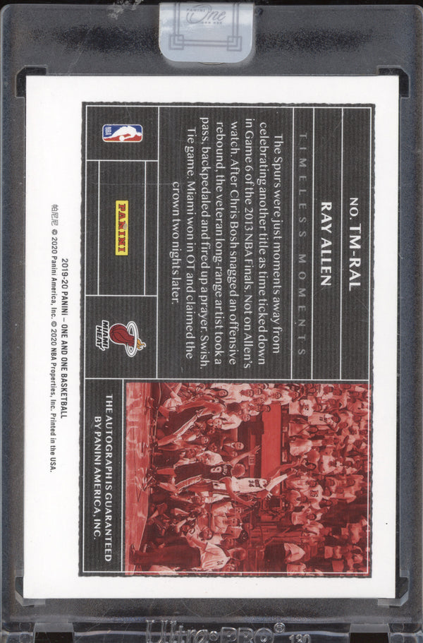 Ray Allen 2019-20 Panini One and One TM-RAL Timeless Moments Auto Red 2/25