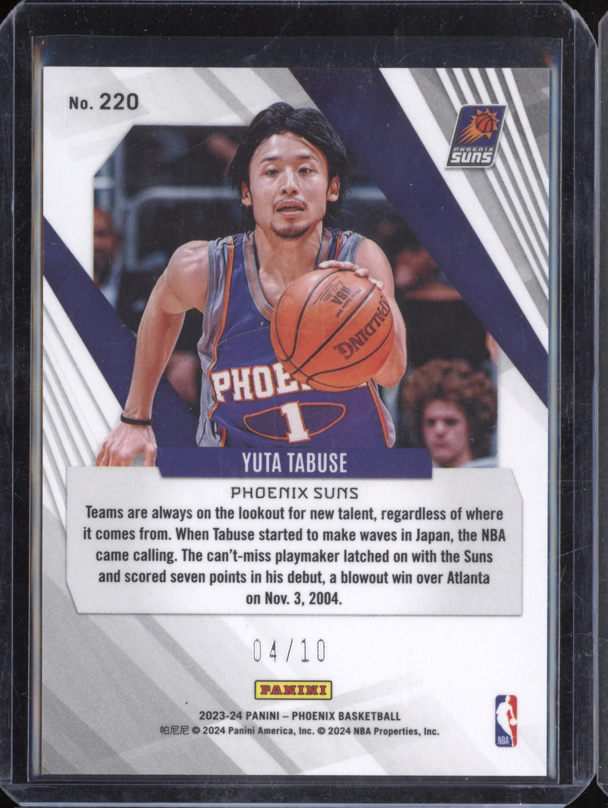 Yuta Tabuse 2023-24 Panini Phoenix 220 Gold Choice 4/10