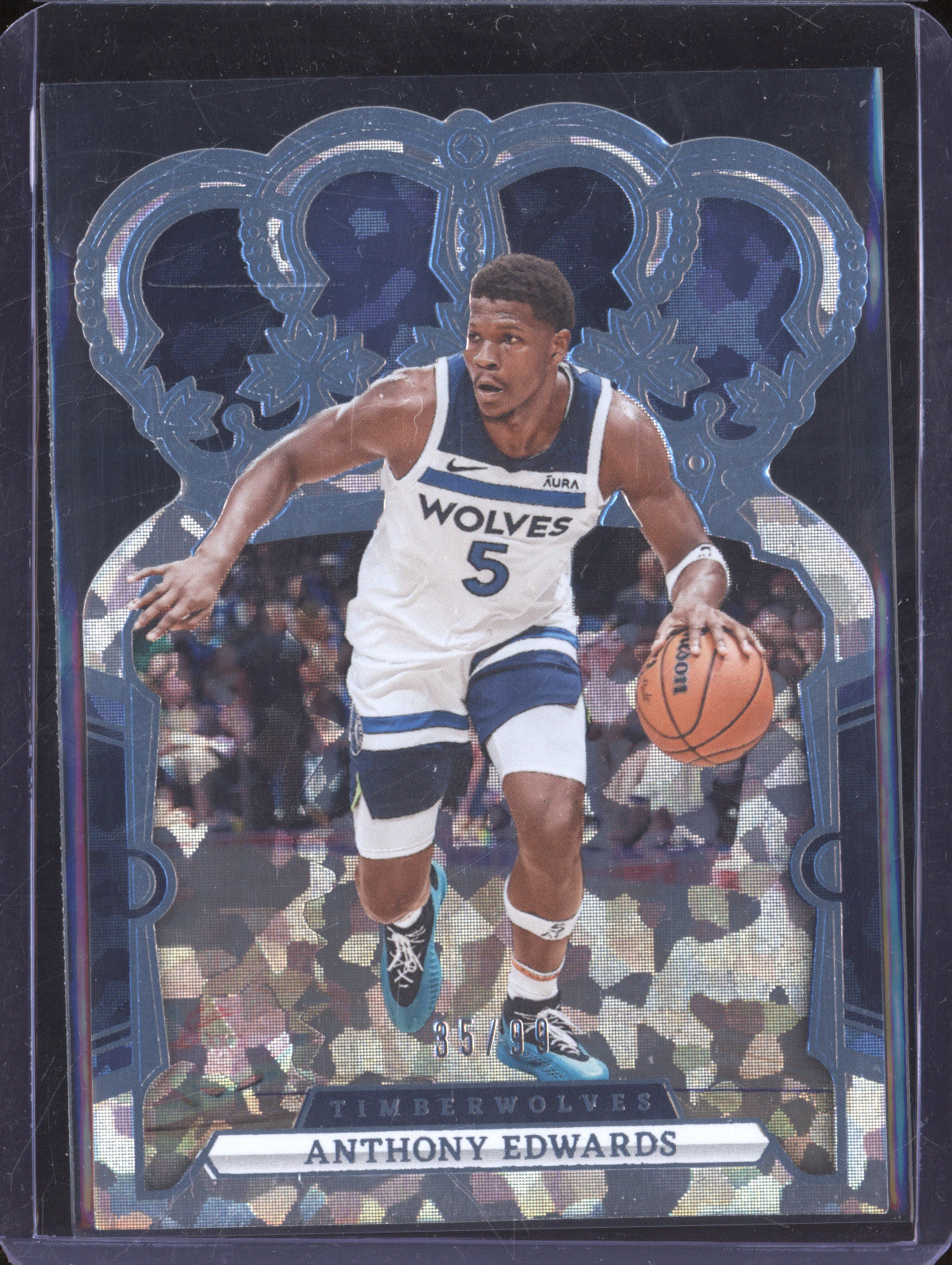 Anthony Edwards 2023-24 Panini Crown Royale 98 Blue Crystal 35/99