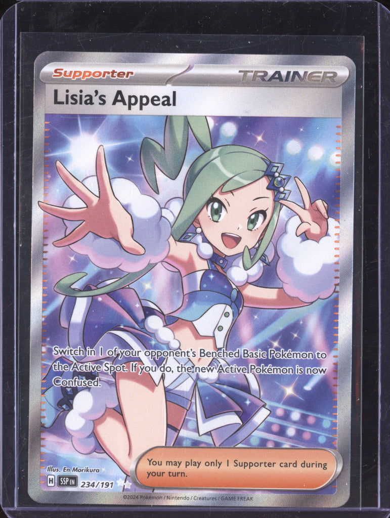 234 191 pokemon card Lisia's Appeal 2024 Surging Sparks 234/191 Ultra Rare Colors:Purple pokemon Deoxys all of your Pokemon Bellsprout | Battle Styles