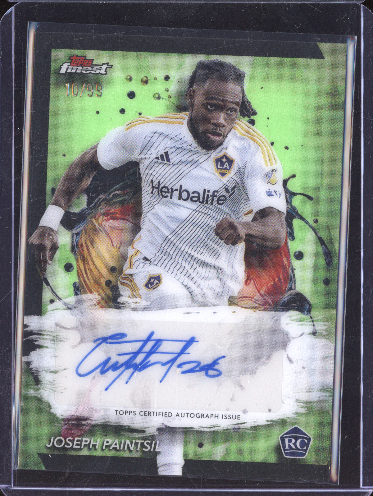 Joseph Paintsil 2024 Topps Finest MLS BA-JP Base Auto Neon Green 10/99