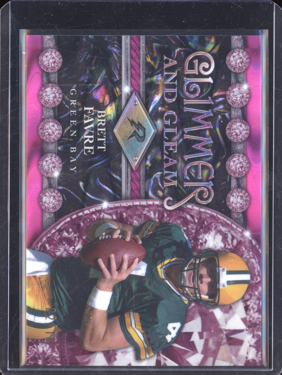 Brett Favre 2024 Topps Resurgence GG-4 Glimmer and Gleam Pink Power Surge 2/10