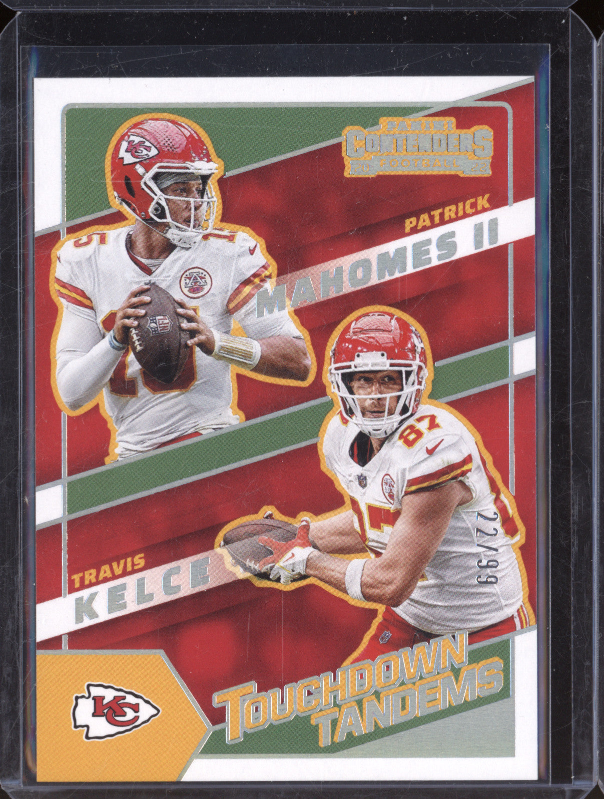 2022 Panini Contenders Football TDT-KC Mahomes Kelce Touchdown Tandems 22/99