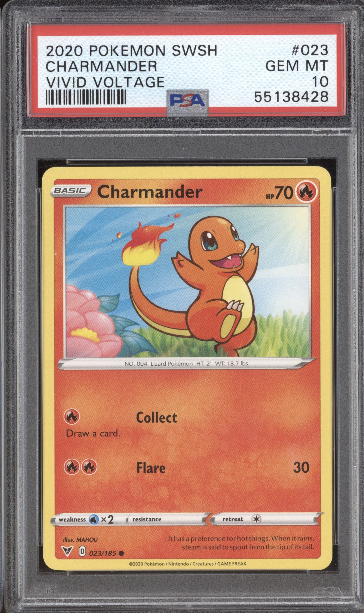 Charmander 2020 Pokemon Vivid Voltage 023/185 PSA 10