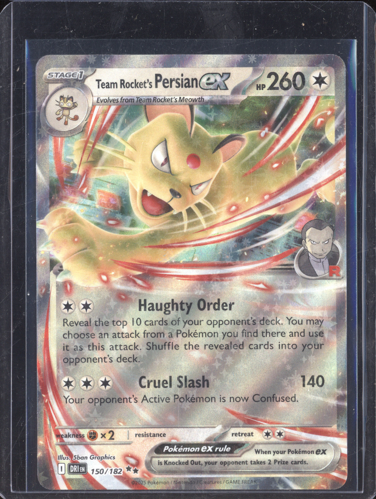 Team Rocket's Persian ex 2025 Pokemon Destined Rivals 150/182 Double Rare