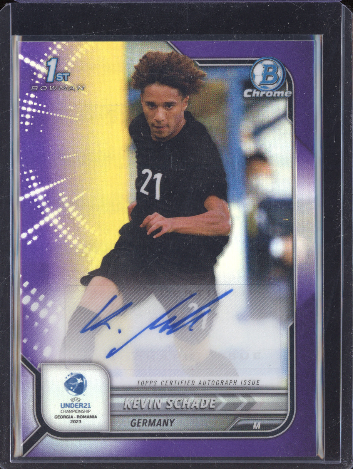 Kevin Schade 2022 Bowman Chrome Under 21 Euro CA-KS 1st Purple Auto RC 216/250