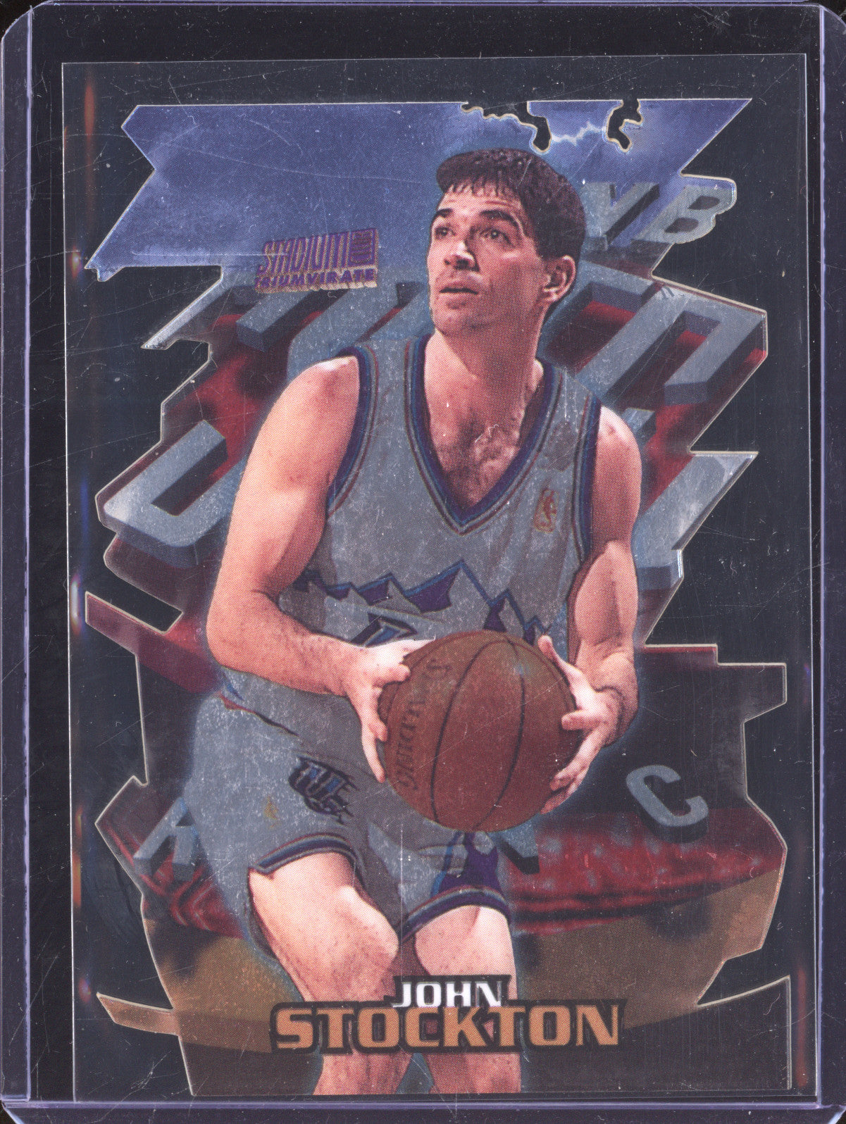 John Stockton 1997-98 Topps Stadium Club Triumvirate T13B