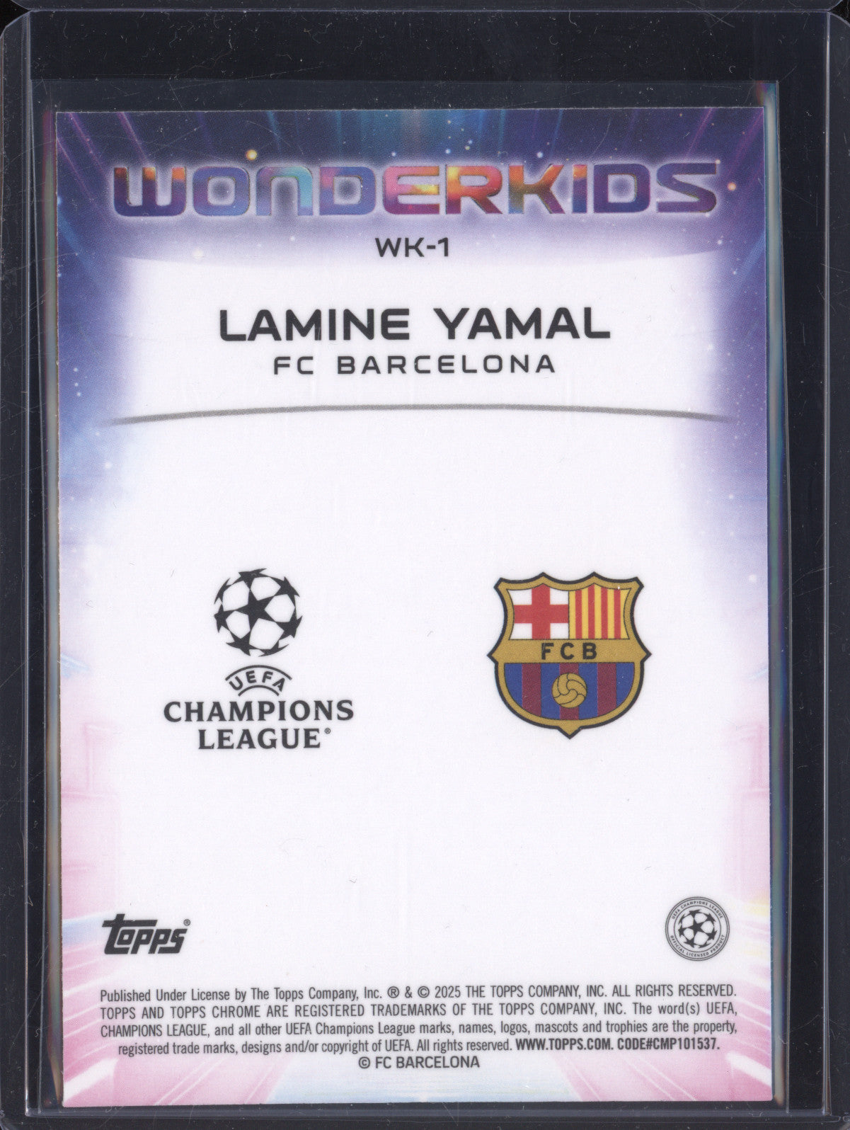 Lamine Yamal 2024-25 Topps Chrome WK-1 Wonderkids
