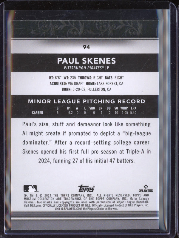 Paul Skenes 2024 Topps Museum Collection 94 RC