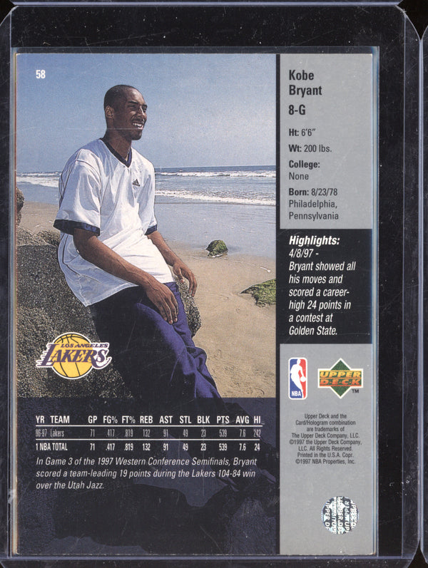 Kobe Bryant 1997-98 Upper Deck  58