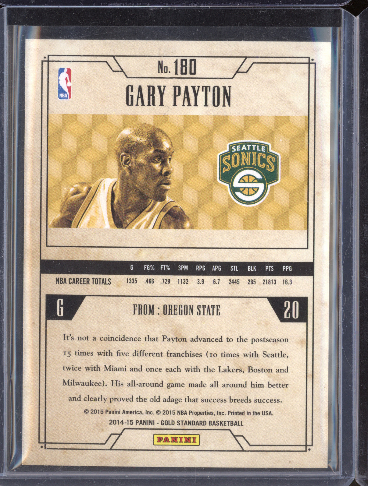 Gary Payton 2014-15 Panini Gold Standard 180 137/285