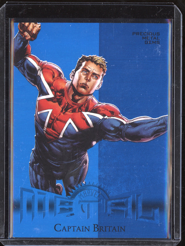 Captain Britain 2024 Skybox Metal Universe Avengers Blue Precious Metal Gems /50