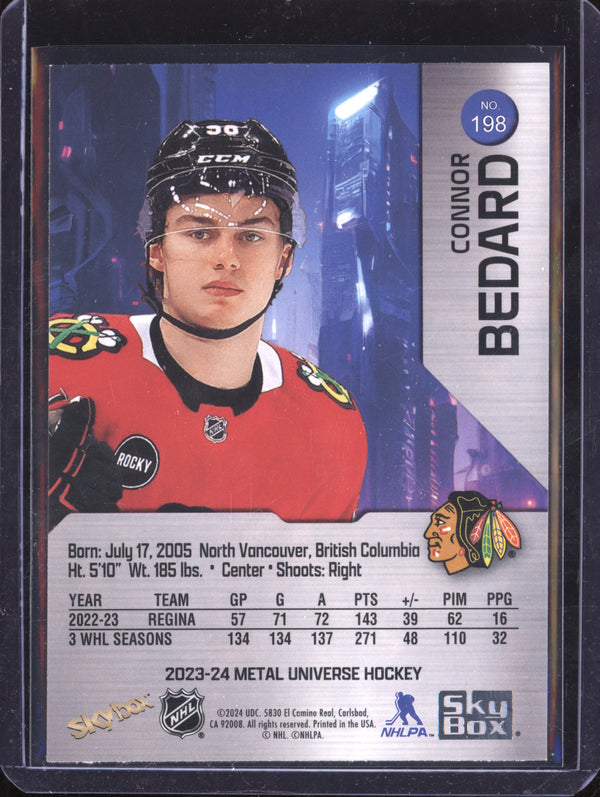 Connor Bedard 2023-24 SkyBox Metal Universe 198 RC