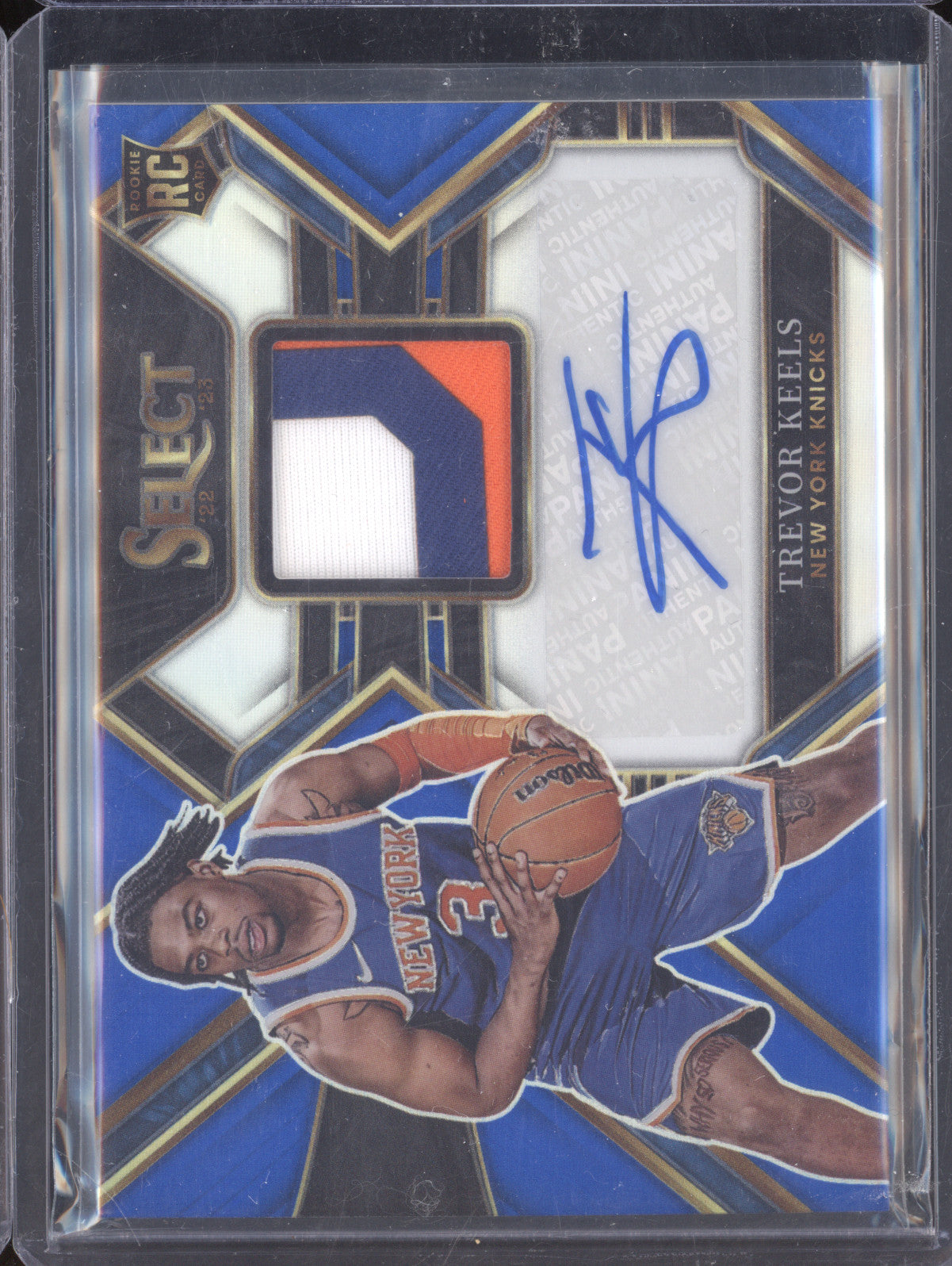 Trevor Keels 2022-23 Panini Select RJA-TVK Rookie Jersey Auto Blue RC 28/49