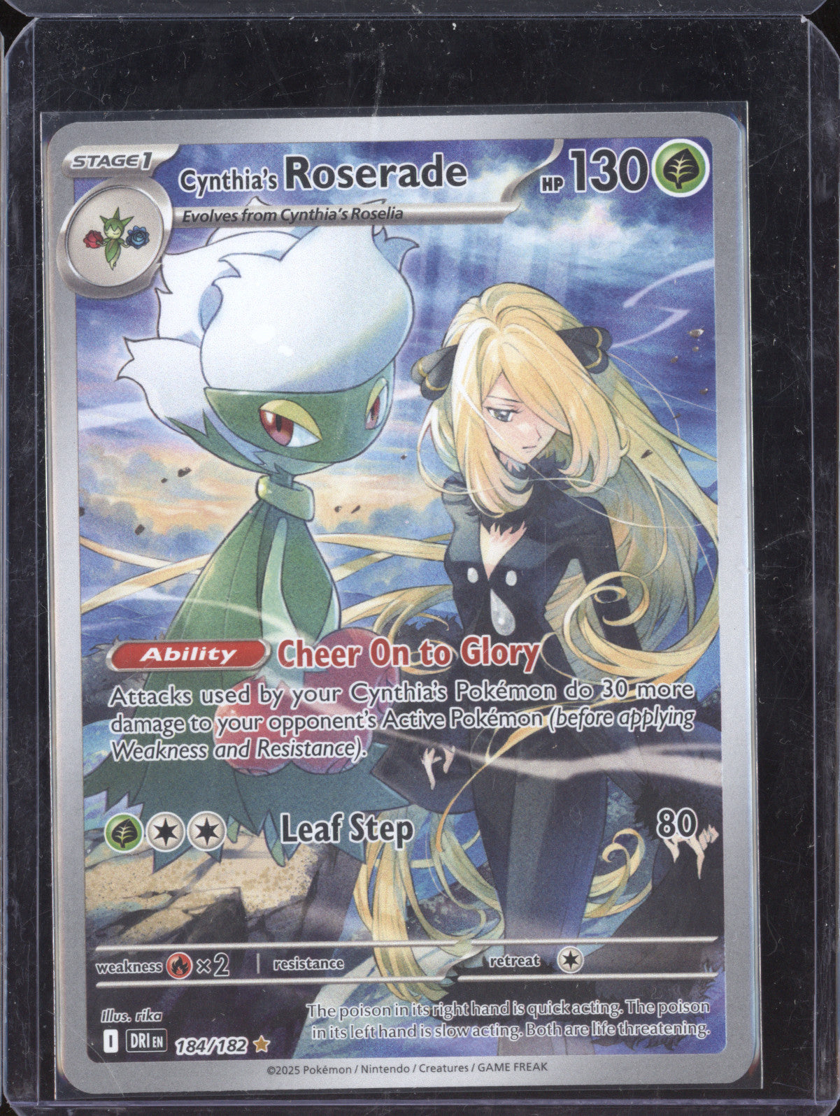 Cynthia's Roserade 2025 Pokemon Destined Rivals 184/182 Illustration Rare