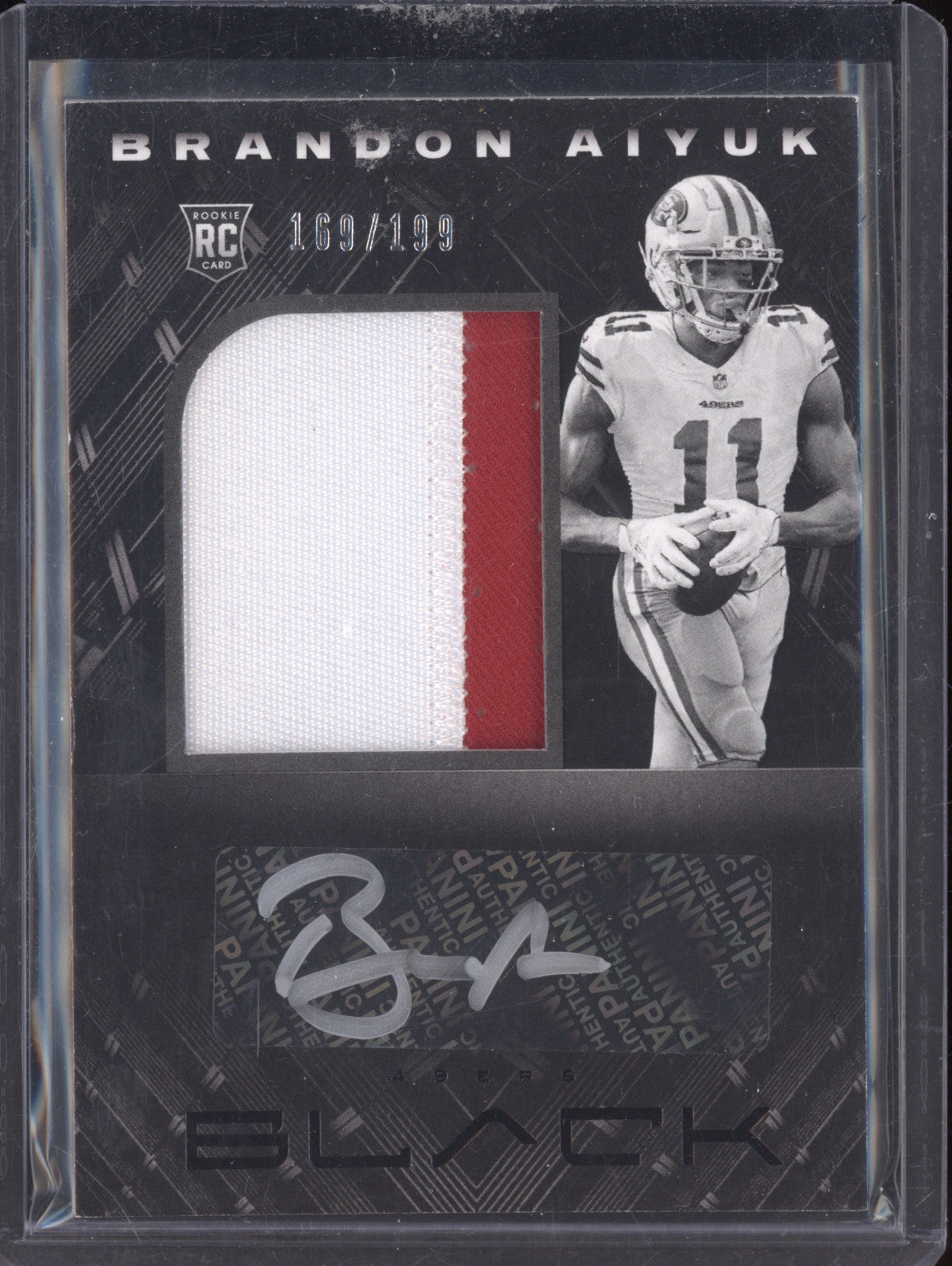 Brandon Aiyuk 2020 Panini Black 223 Rookie Patch Auto RC 169/199