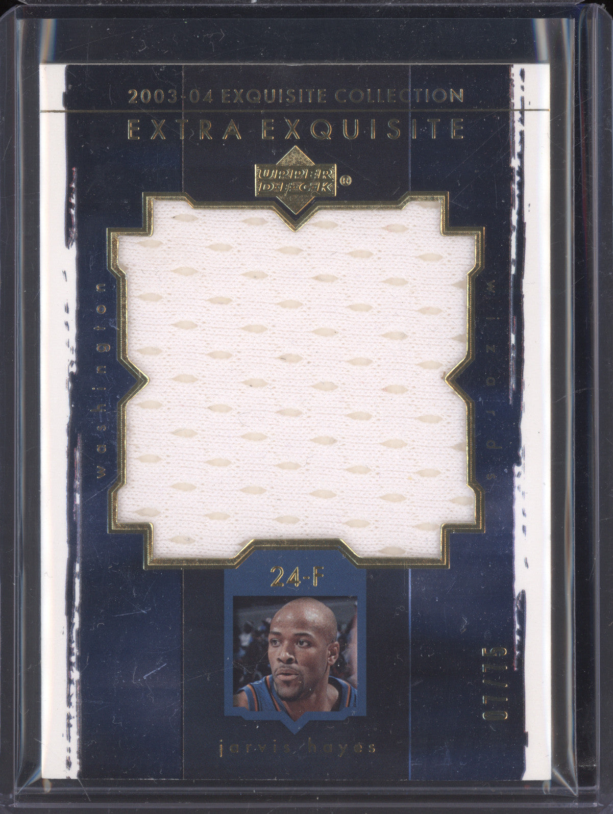 Jarvis Hayes 2003-04 UD Exquisite Collection EE-JH Jumbo Rookie Jersey RC 7/75