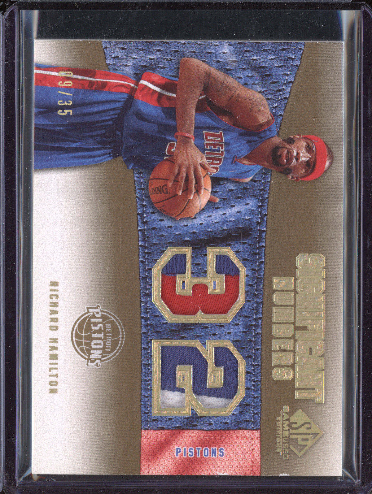 Richard Hamilton 2007-08 Upper Deck SP Game Used Significant Number Patch 9/35