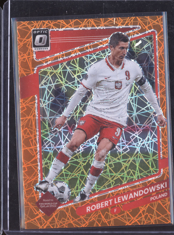 Robert Lewandowski 2021-22 Panini Donruss 108 Optic Orange Velocity 15/49