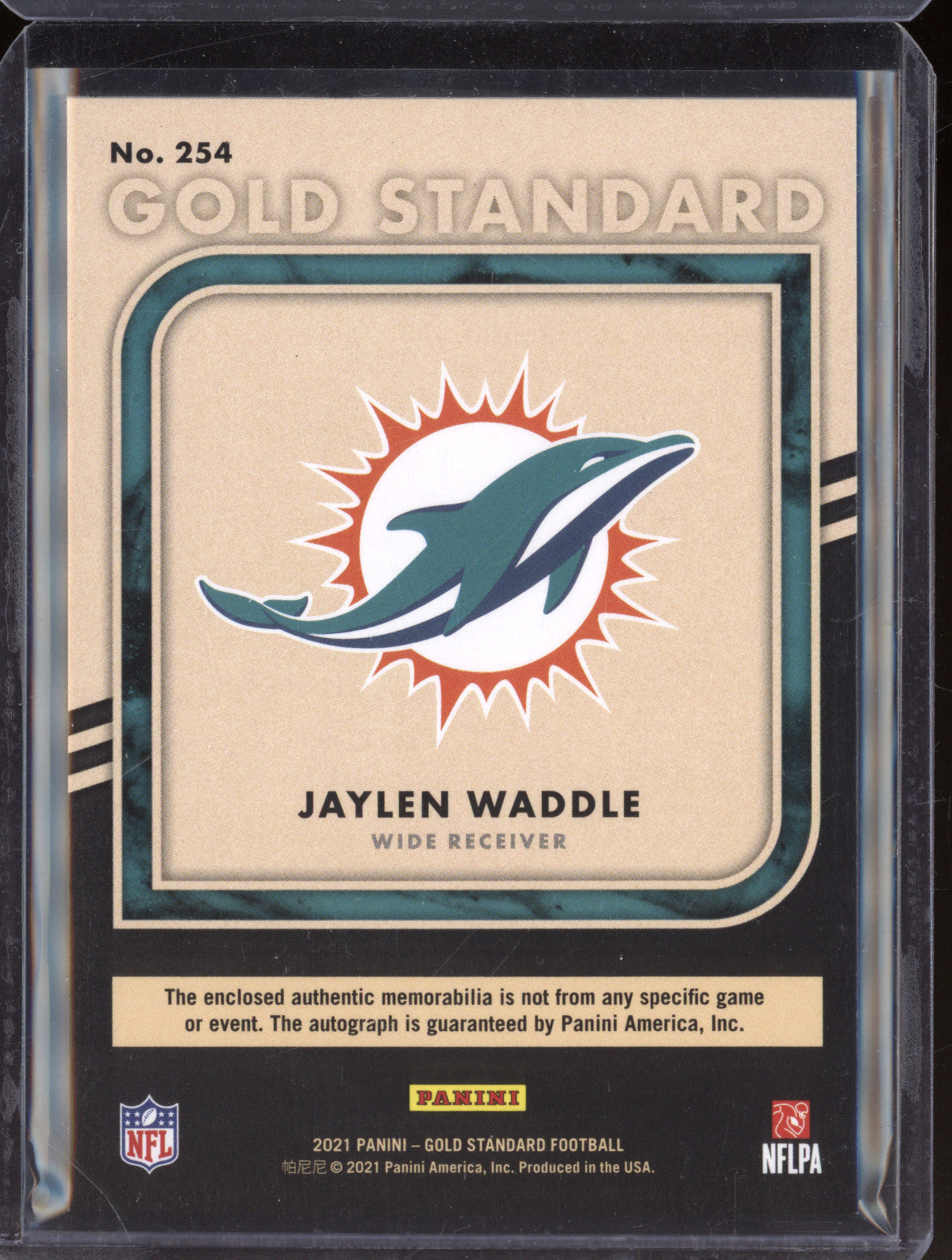 2021 Panini Gold Standard Football 254 Jaylen Waddle RPA RC 31/99