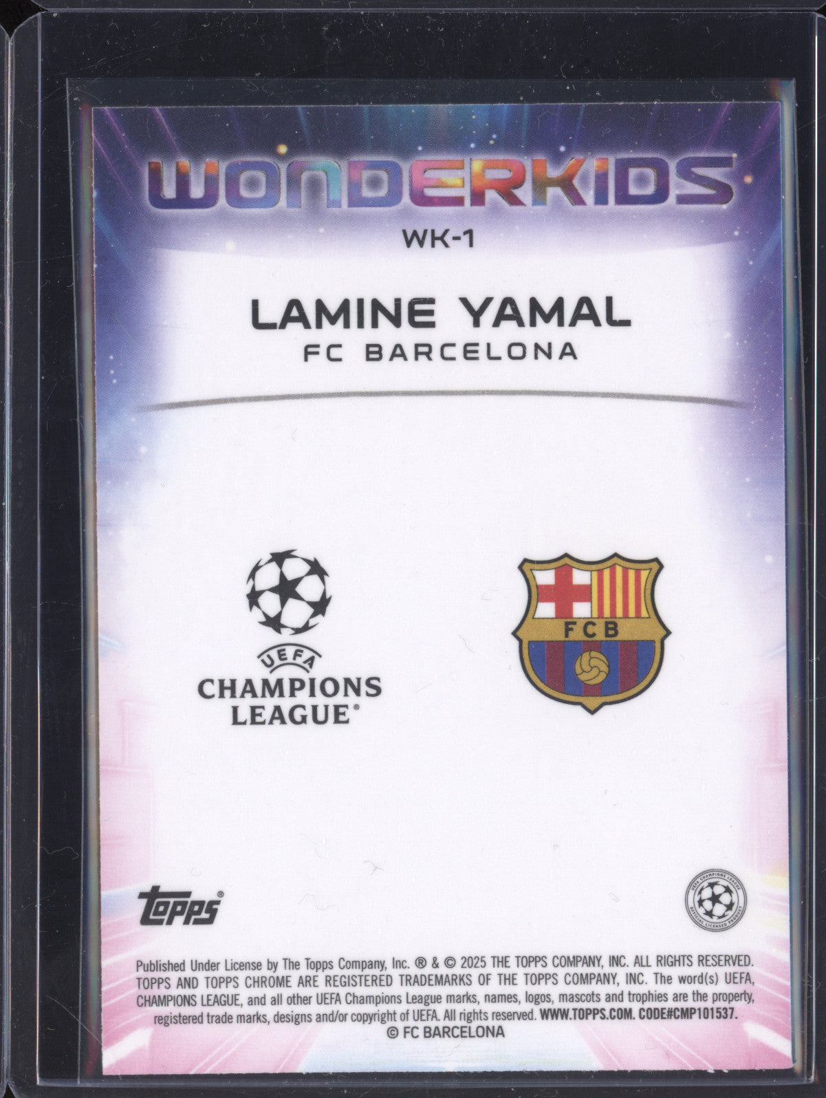 Lamine Yamal 2024-25 Topps Chrome WK-1 Wonderkids