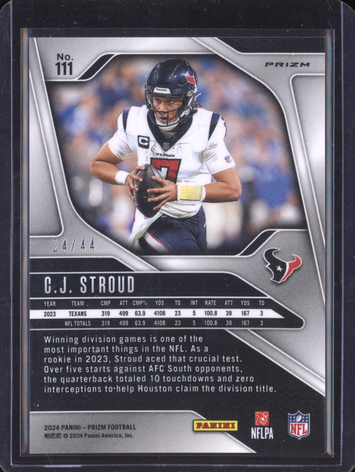 C.J. Stroud 2024 Panini Prizm 111 Red and Yellow 24/44