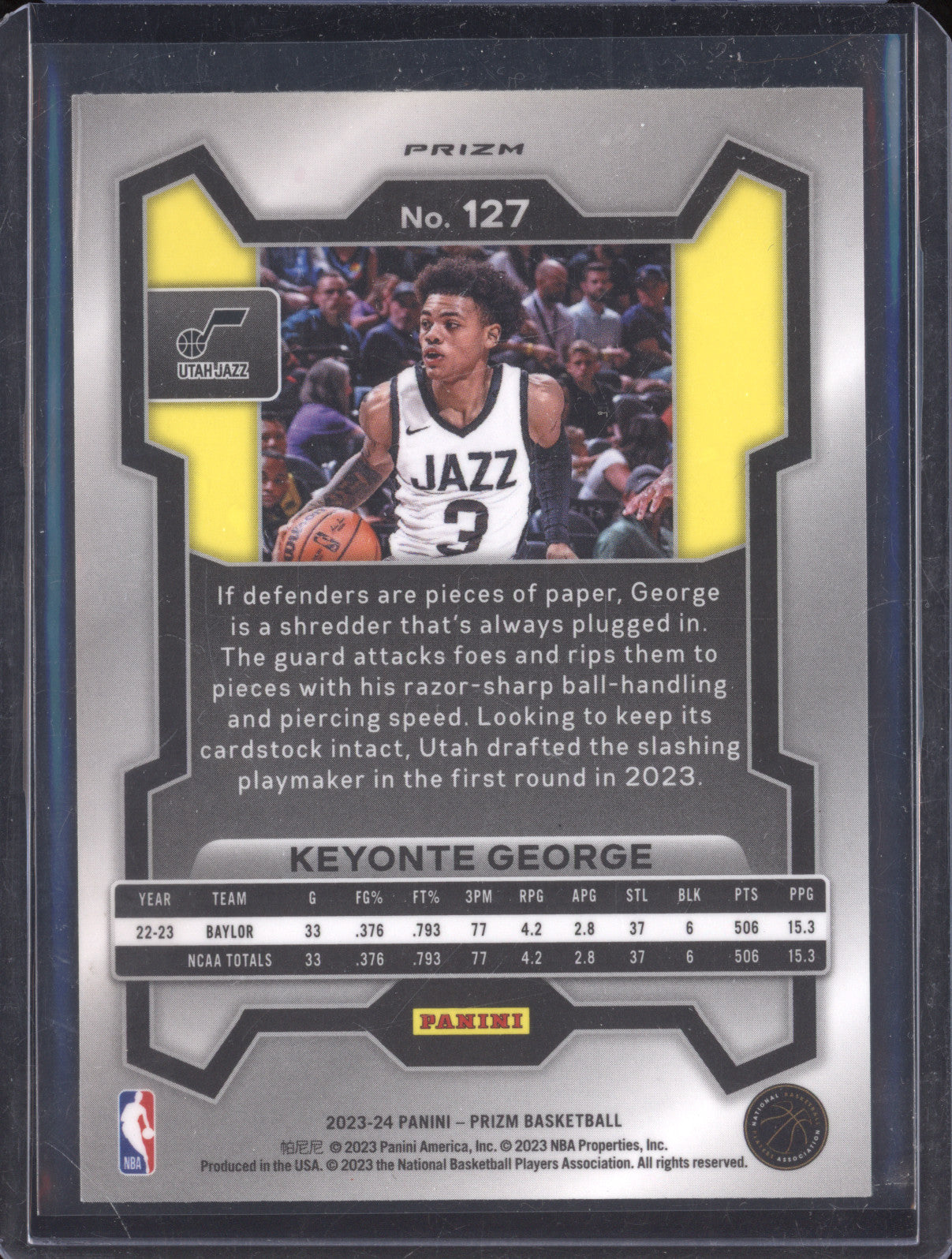 Keyonte George 2023-24 Panini Prizm 127 Silver RC