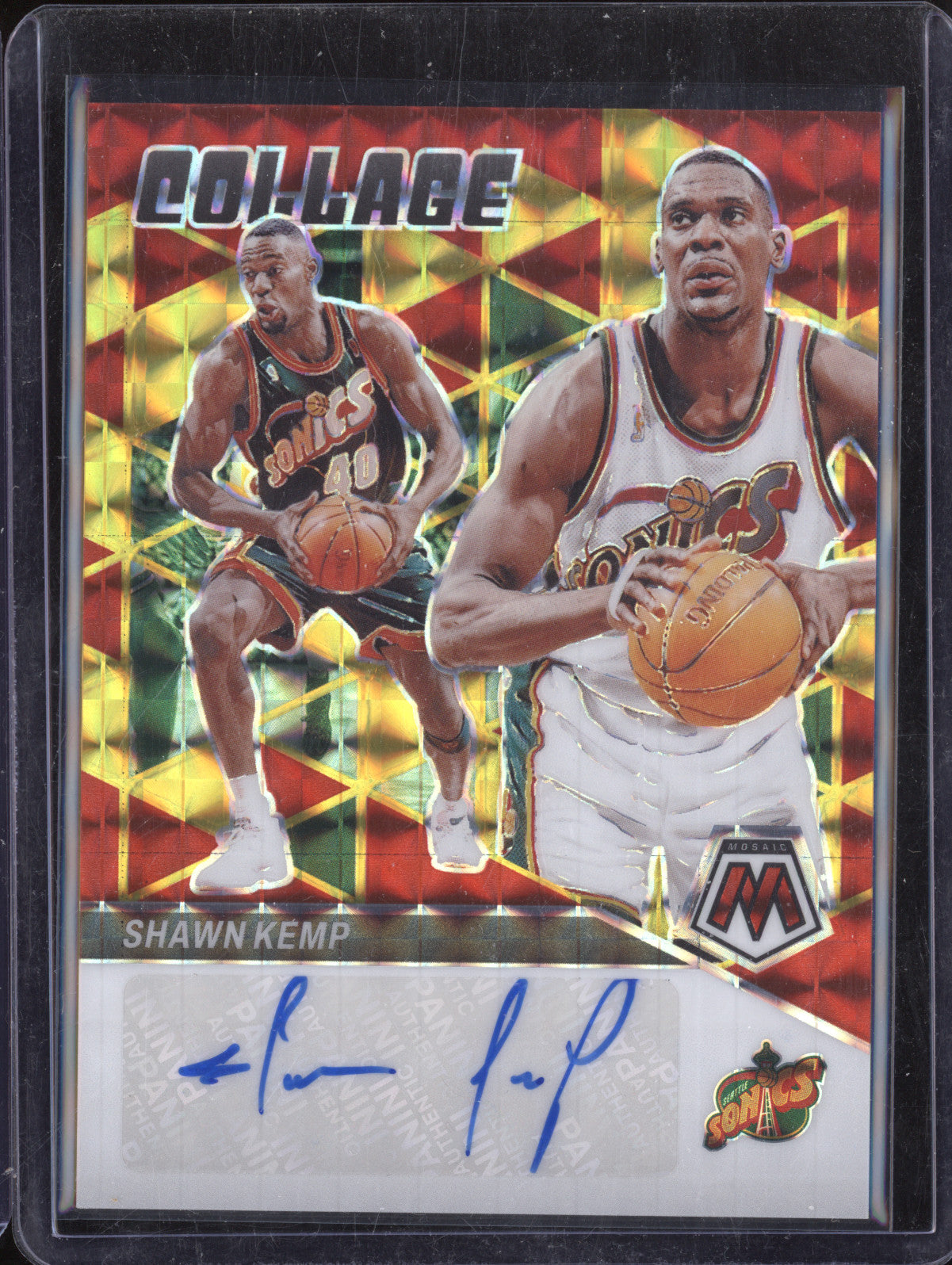 Shawn Kemp 2023-24 Panini Mosaic CM-KMP Collage Auto
