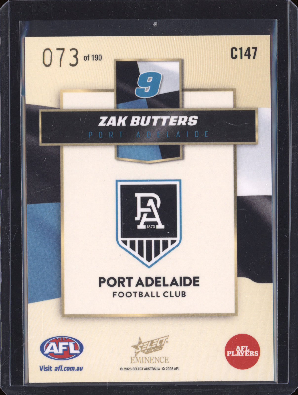 2025 AFL Select Eminence Colours C147 Zak Butters 073/190