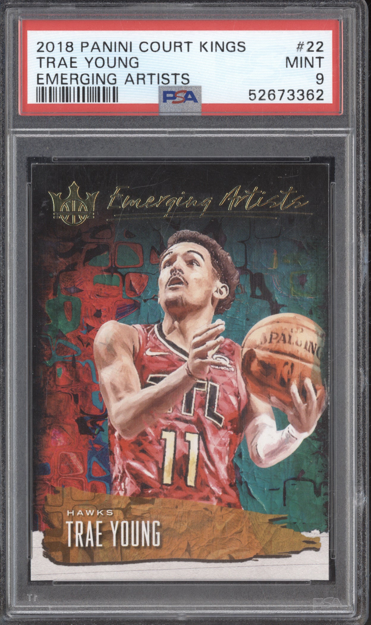 2018 Panini Court Kings 22 Trae Young Emerging Artists RC PSA 9
