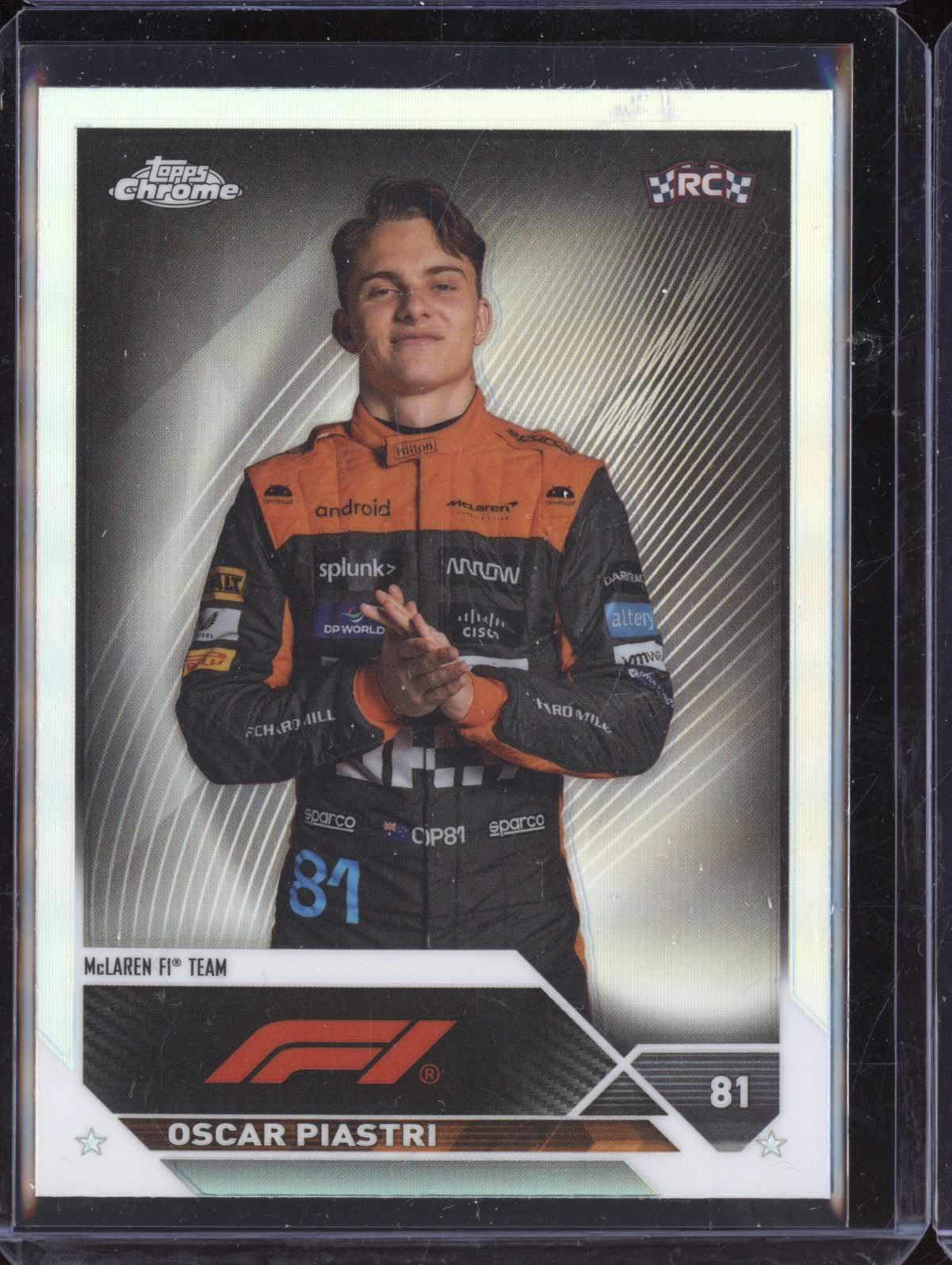 Oscar Piastri 2023 Topps Chrome F1 40 Refractor RC