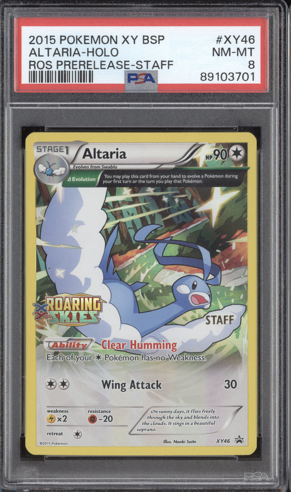 Altaria Holo 2015 Pokemon Roaring Skies XY46 Prerelease Staff Promo PSA 8