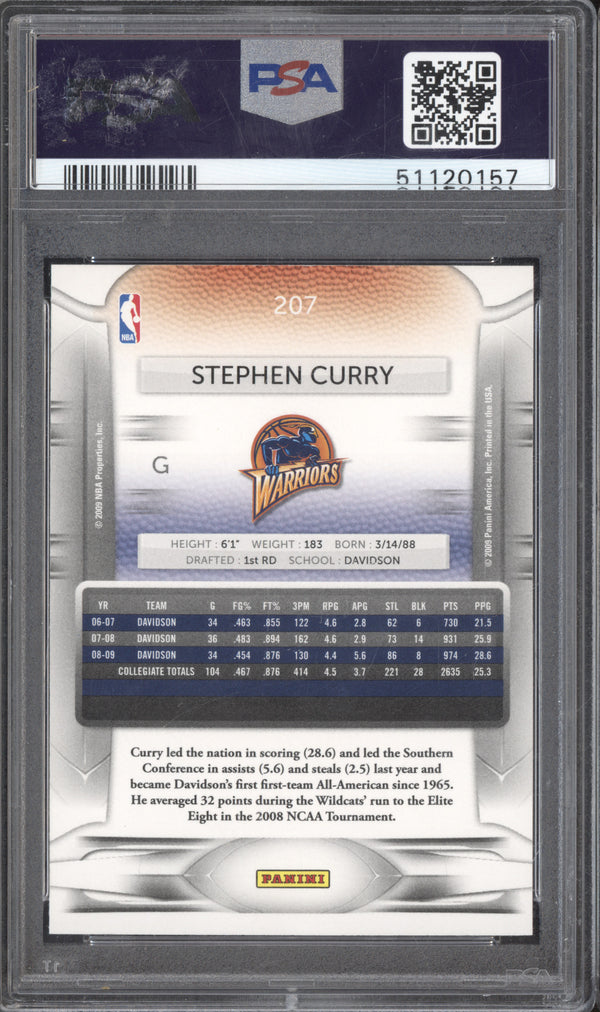 Stephen Curry 2009 Panini Prestige 207 RC PSA 10